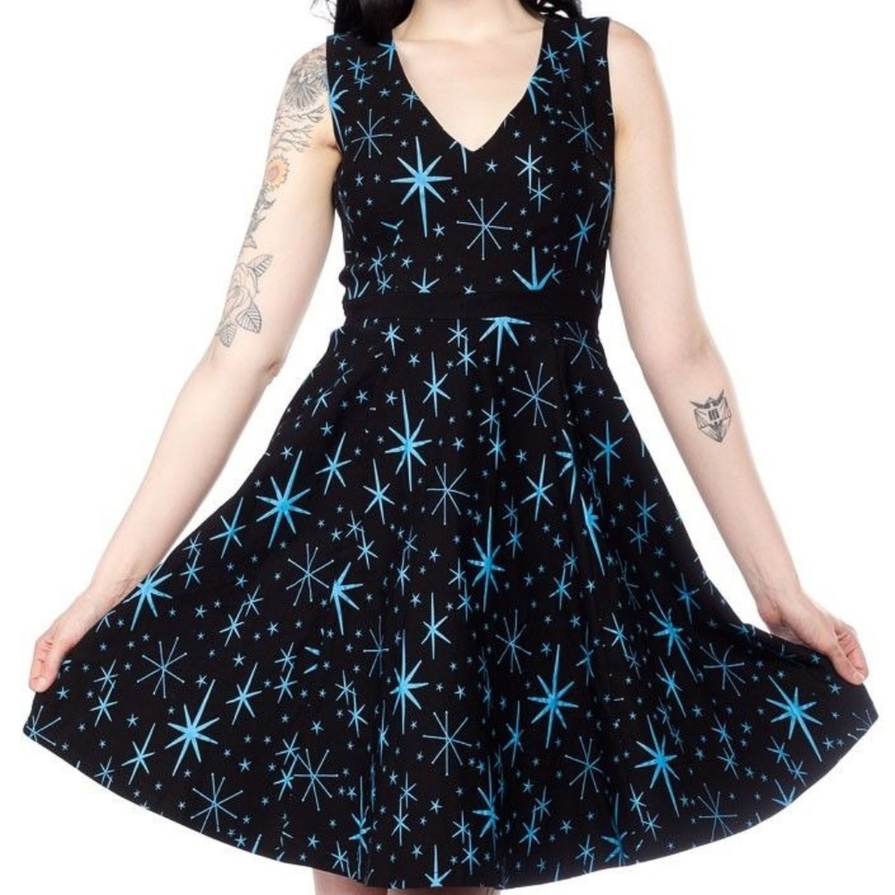 Large Sourpuss Atomic Starburst Retro Dress